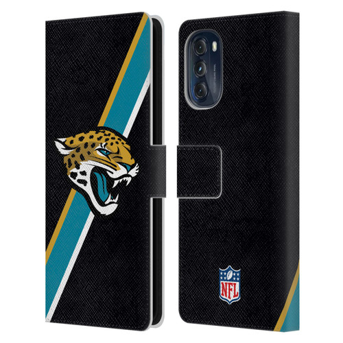 NFL Jacksonville Jaguars Logo Stripes Leather Book Wallet Case Cover For Motorola Moto G (2022)