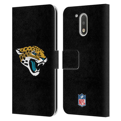 NFL Jacksonville Jaguars Logo Plain Leather Book Wallet Case Cover For Motorola Moto G41