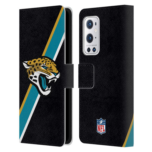 NFL Jacksonville Jaguars Logo Stripes Leather Book Wallet Case Cover For OnePlus 9 Pro