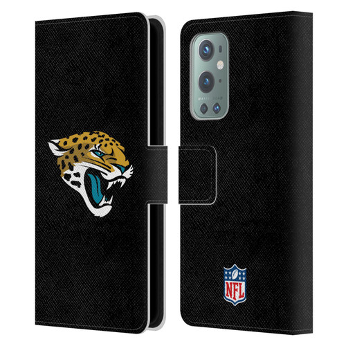 NFL Jacksonville Jaguars Logo Plain Leather Book Wallet Case Cover For OnePlus 9