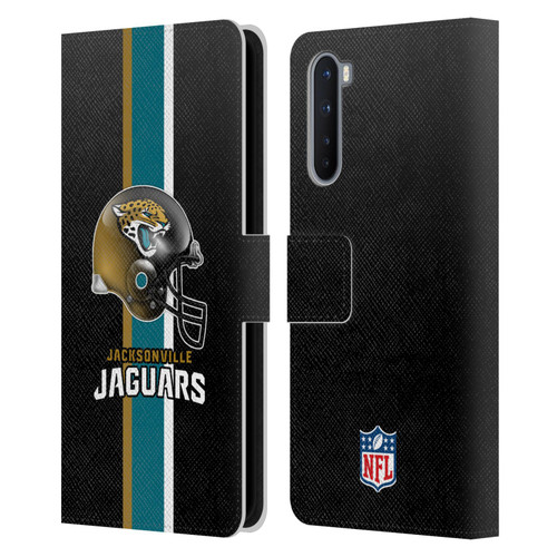 NFL Jacksonville Jaguars Logo Helmet Leather Book Wallet Case Cover For OnePlus Nord 5G