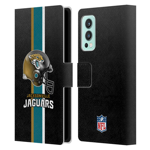 NFL Jacksonville Jaguars Logo Helmet Leather Book Wallet Case Cover For OnePlus Nord 2 5G