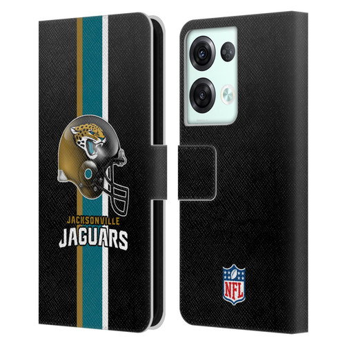 NFL Jacksonville Jaguars Logo Helmet Leather Book Wallet Case Cover For OPPO Reno8 Pro