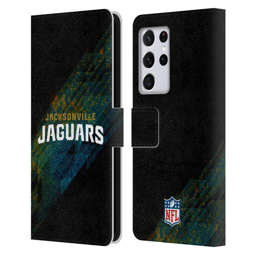 NFL Jacksonville Jaguars Logo Blur Leather Book Wallet Case Cover For Samsung Galaxy S21 Ultra 5G