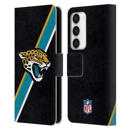 NFL Jacksonville Jaguars Logo Stripes Leather Book Wallet Case Cover For Samsung Galaxy S23 5G
