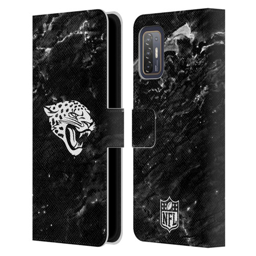 NFL Jacksonville Jaguars Artwork Marble Leather Book Wallet Case Cover For HTC Desire 21 Pro 5G