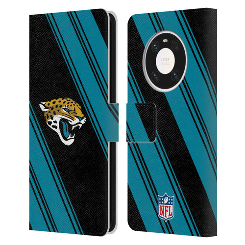 NFL Jacksonville Jaguars Artwork Stripes Leather Book Wallet Case Cover For Huawei Mate 40 Pro 5G