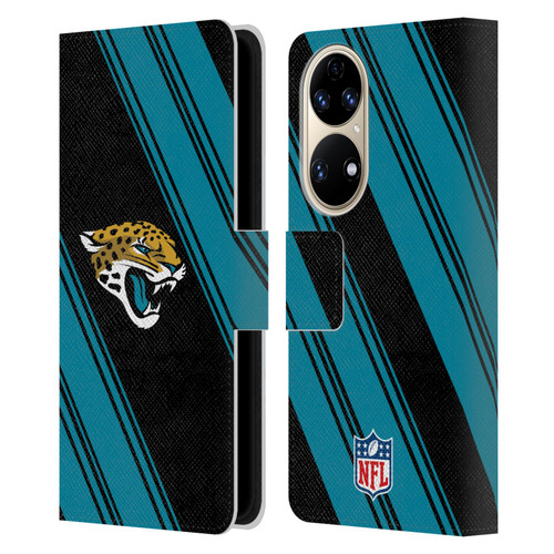 NFL Jacksonville Jaguars Artwork Stripes Leather Book Wallet Case Cover For Huawei P50