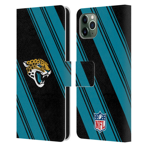 NFL Jacksonville Jaguars Artwork Stripes Leather Book Wallet Case Cover For Apple iPhone 11 Pro Max