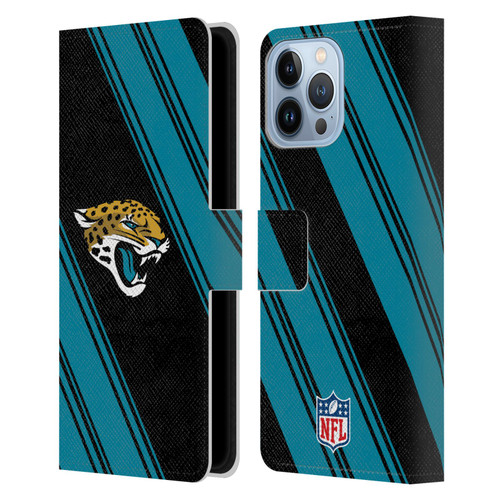 NFL Jacksonville Jaguars Artwork Stripes Leather Book Wallet Case Cover For Apple iPhone 13 Pro Max