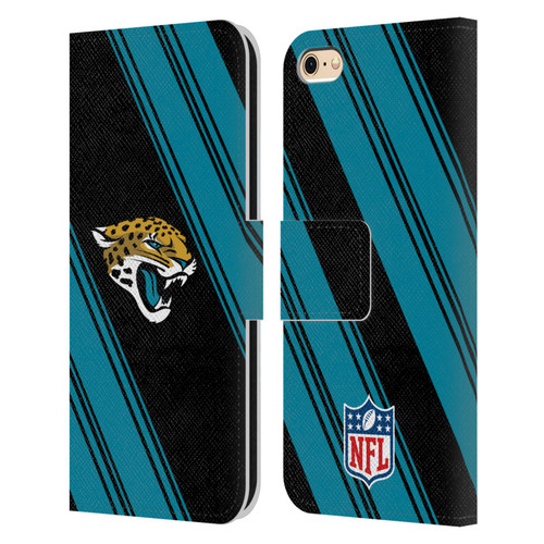NFL Jacksonville Jaguars Artwork Stripes Leather Book Wallet Case Cover For Apple iPhone 6 / iPhone 6s