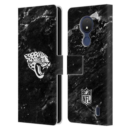 NFL Jacksonville Jaguars Artwork Marble Leather Book Wallet Case Cover For Nokia C21