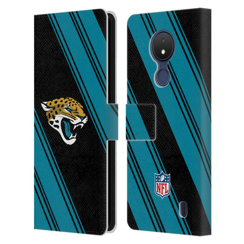 NFL Jacksonville Jaguars Artwork Stripes Leather Book Wallet Case Cover For Nokia C21