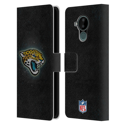 NFL Jacksonville Jaguars Artwork LED Leather Book Wallet Case Cover For Nokia C30