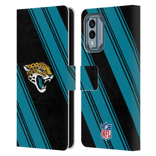 NFL Jacksonville Jaguars Artwork Stripes Leather Book Wallet Case Cover For Nokia X30