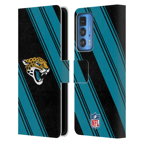 NFL Jacksonville Jaguars Artwork Stripes Leather Book Wallet Case Cover For Motorola Edge 20 Pro