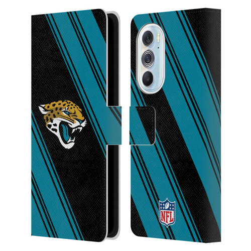 NFL Jacksonville Jaguars Artwork Stripes Leather Book Wallet Case Cover For Motorola Edge X30