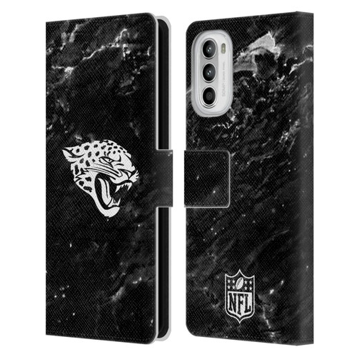 NFL Jacksonville Jaguars Artwork Marble Leather Book Wallet Case Cover For Motorola Moto G52