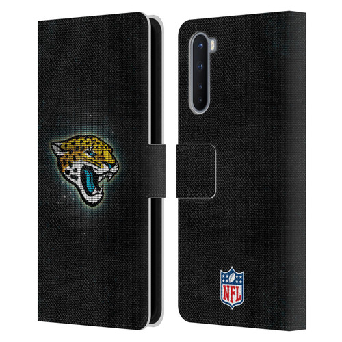 NFL Jacksonville Jaguars Artwork LED Leather Book Wallet Case Cover For OnePlus Nord 5G
