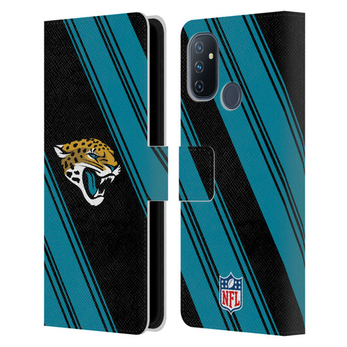 NFL Jacksonville Jaguars Artwork Stripes Leather Book Wallet Case Cover For OnePlus Nord N100