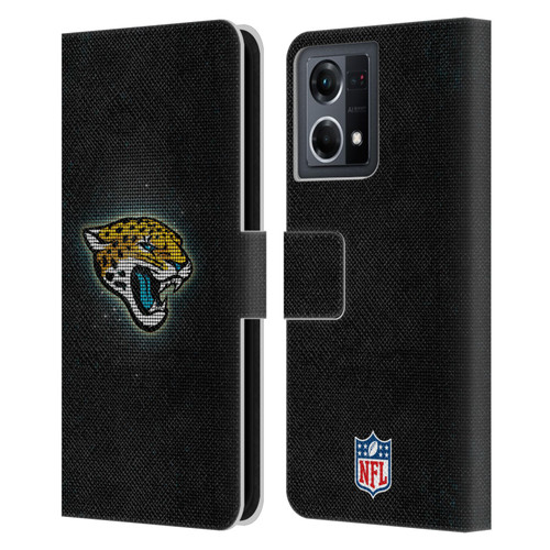 NFL Jacksonville Jaguars Artwork LED Leather Book Wallet Case Cover For OPPO Reno8 4G