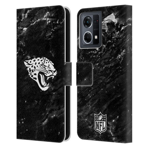 NFL Jacksonville Jaguars Artwork Marble Leather Book Wallet Case Cover For OPPO Reno8 4G