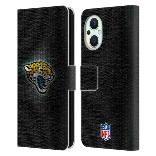 NFL Jacksonville Jaguars Artwork LED Leather Book Wallet Case Cover For OPPO Reno8 Lite