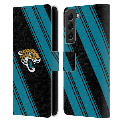 NFL Jacksonville Jaguars Artwork Stripes Leather Book Wallet Case Cover For Samsung Galaxy S22+ 5G