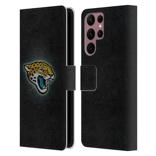 NFL Jacksonville Jaguars Artwork LED Leather Book Wallet Case Cover For Samsung Galaxy S22 Ultra 5G