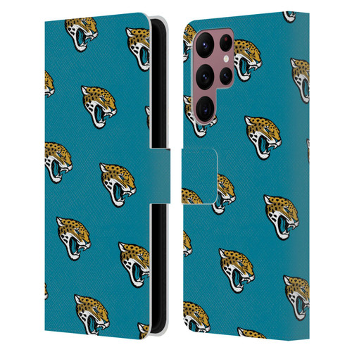 NFL Jacksonville Jaguars Artwork Patterns Leather Book Wallet Case Cover For Samsung Galaxy S22 Ultra 5G