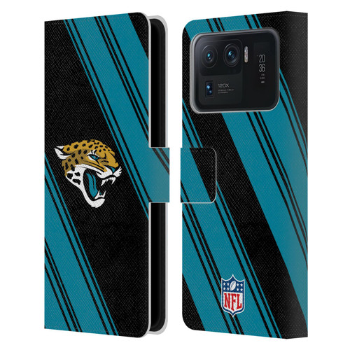 NFL Jacksonville Jaguars Artwork Stripes Leather Book Wallet Case Cover For Xiaomi Mi 11 Ultra