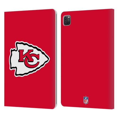 NFL Kansas City Chiefs Logo Plain Leather Book Wallet Case Cover For Apple iPad Pro 11 2020 / 2021 / 2022