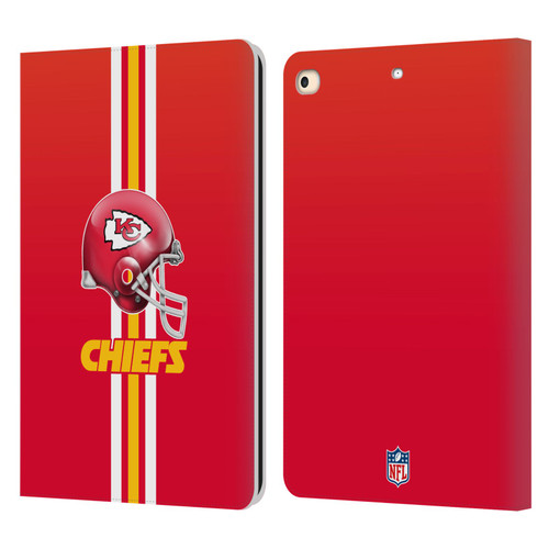 NFL Kansas City Chiefs Logo Helmet Leather Book Wallet Case Cover For Apple iPad 9.7 2017 / iPad 9.7 2018