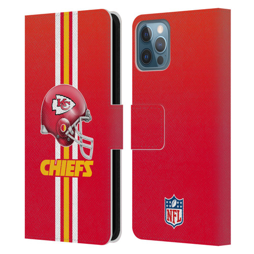 NFL Kansas City Chiefs Logo Helmet Leather Book Wallet Case Cover For Apple iPhone 12 / iPhone 12 Pro