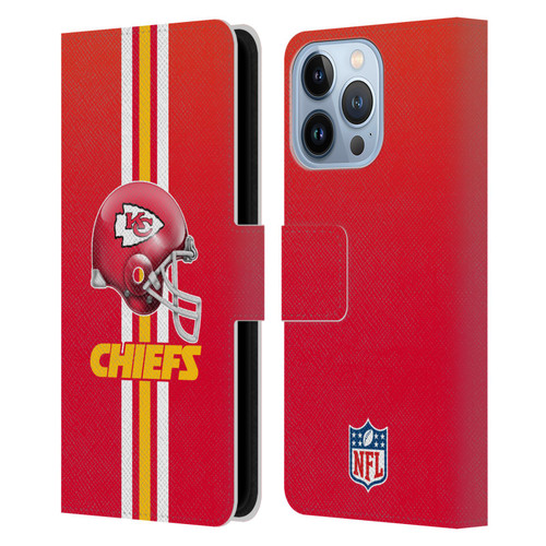 NFL Kansas City Chiefs Logo Helmet Leather Book Wallet Case Cover For Apple iPhone 13 Pro