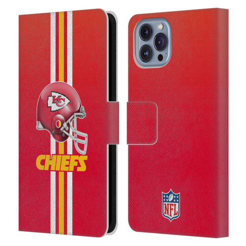 NFL Kansas City Chiefs Logo Helmet Leather Book Wallet Case Cover For Apple iPhone 14