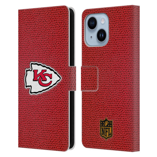 NFL Kansas City Chiefs Logo Football Leather Book Wallet Case Cover For Apple iPhone 14 Plus