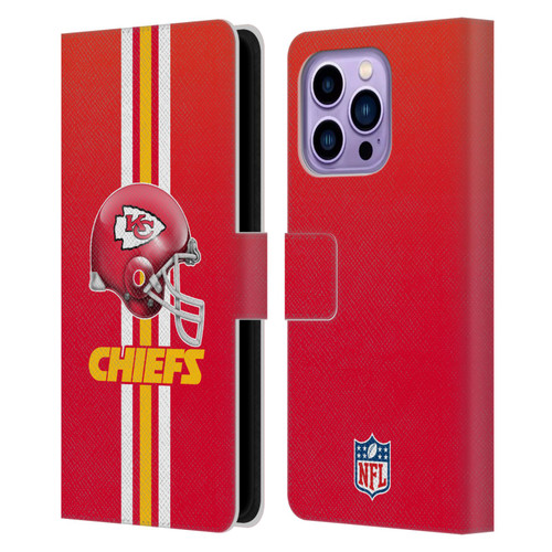 NFL Kansas City Chiefs Logo Helmet Leather Book Wallet Case Cover For Apple iPhone 14 Pro Max
