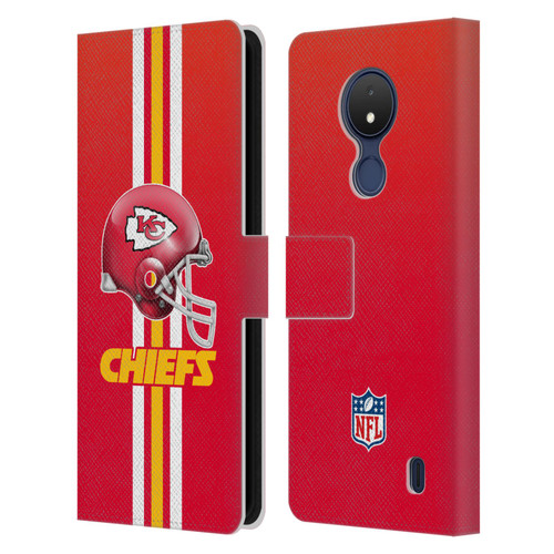 NFL Kansas City Chiefs Logo Helmet Leather Book Wallet Case Cover For Nokia C21
