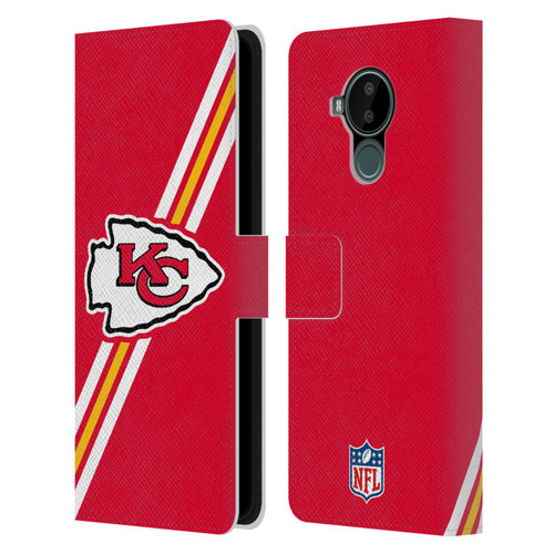 NFL Kansas City Chiefs Logo Stripes Leather Book Wallet Case Cover For Nokia C30