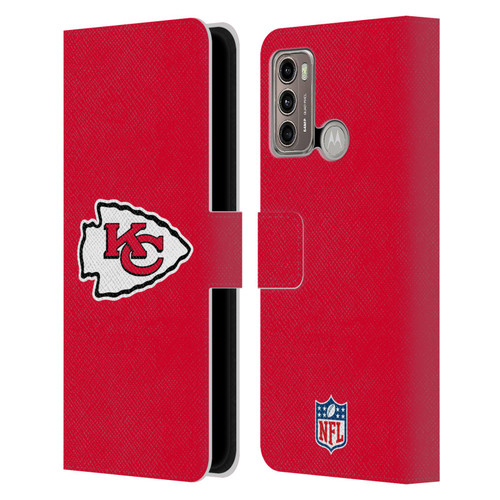 NFL Kansas City Chiefs Logo Plain Leather Book Wallet Case Cover For Motorola Moto G60 / Moto G40 Fusion