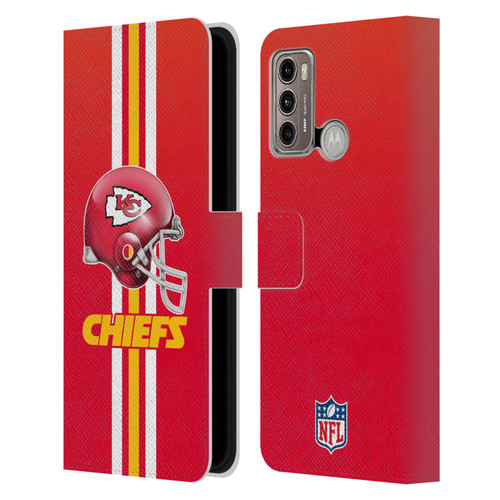 NFL Kansas City Chiefs Logo Helmet Leather Book Wallet Case Cover For Motorola Moto G60 / Moto G40 Fusion