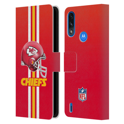 NFL Kansas City Chiefs Logo Helmet Leather Book Wallet Case Cover For Motorola Moto E7 Power / Moto E7i Power