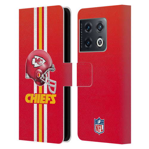 NFL Kansas City Chiefs Logo Helmet Leather Book Wallet Case Cover For OnePlus 10 Pro