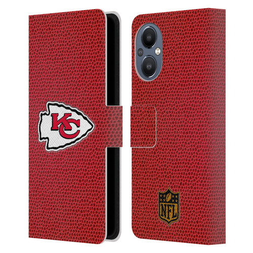 NFL Kansas City Chiefs Logo Football Leather Book Wallet Case Cover For OnePlus Nord N20 5G