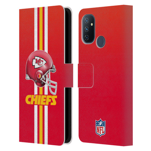 NFL Kansas City Chiefs Logo Helmet Leather Book Wallet Case Cover For OnePlus Nord N100