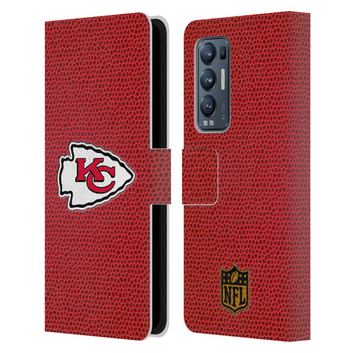NFL Kansas City Chiefs Logo Football Leather Book Wallet Case Cover For OPPO Find X3 Neo / Reno5 Pro+ 5G
