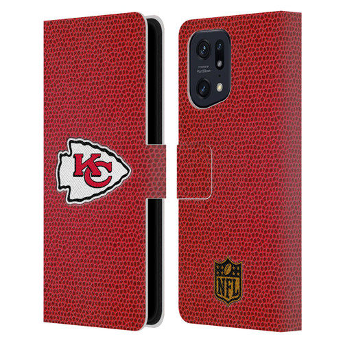 NFL Kansas City Chiefs Logo Football Leather Book Wallet Case Cover For OPPO Find X5