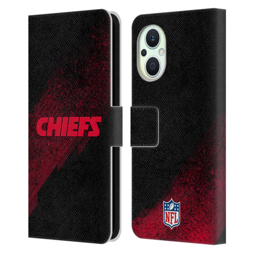 NFL Kansas City Chiefs Logo Blur Leather Book Wallet Case Cover For OPPO Reno8 Lite
