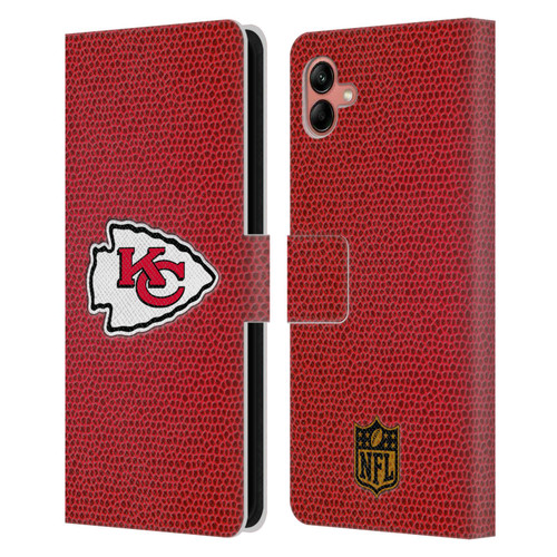 NFL Kansas City Chiefs Logo Football Leather Book Wallet Case Cover For Samsung Galaxy A04 (2022)